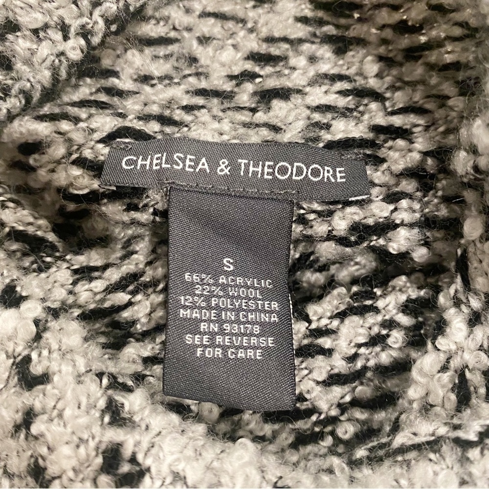 Chelsea & Theodore | Wool Turtleneck Sweater Gray Diamond Size Small - Picture 5 of 5